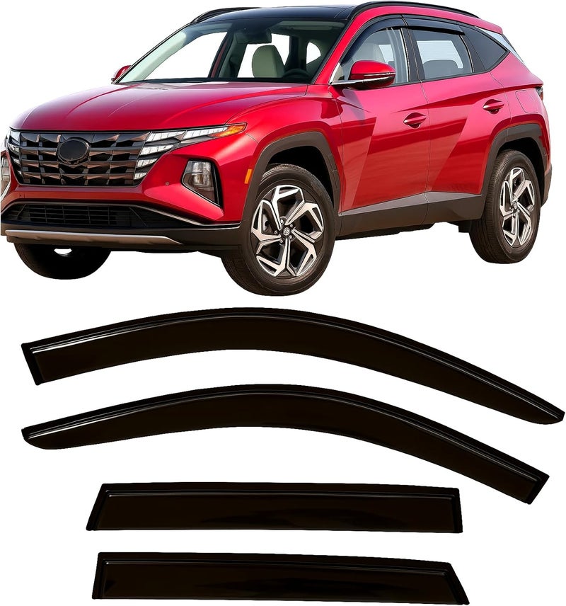 Optimal Co حراس المطر اللاصق 2022-2026 لهيونداي توكسون واقيات نوافذ جانبية SE SEL N-Line XRT Limited هجين متين مع تظليل 2023 2024 2025 - Image 1